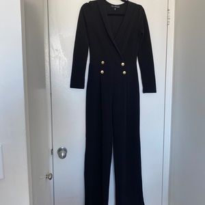 Derek hart jumper black with gold buttons pantsuit